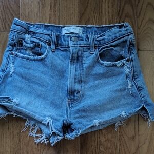 Abercrombie & Fitch Distressed Blue Jean Shorts